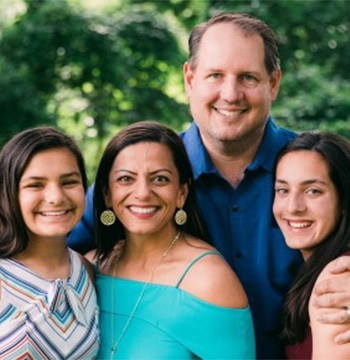 Family of four with two teen orthodontic patients