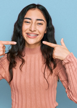A girl with self ligating