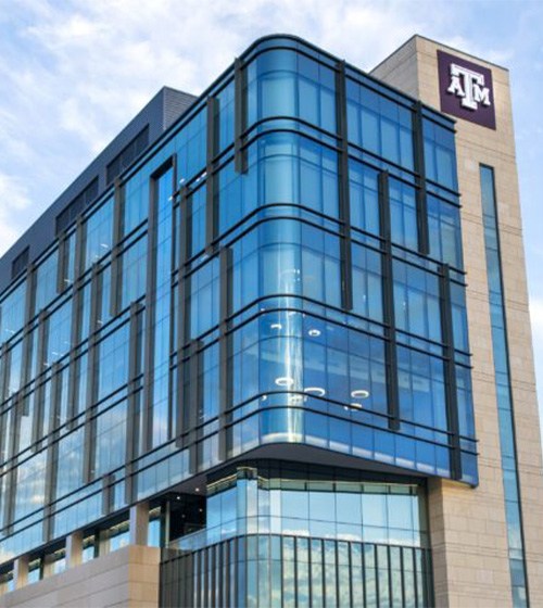 Outside view of Texas A and M dental school building