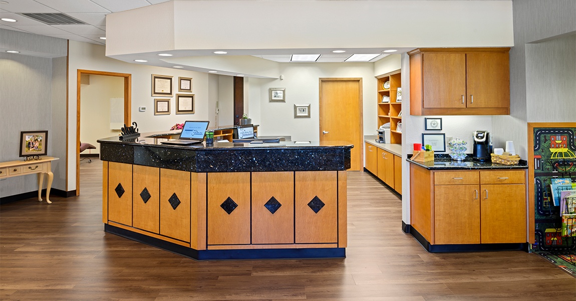 Orthodontic office reception desk